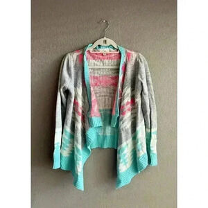 Women's Love Aztec Tribal Cardigan Southwest Sweater Size M/L